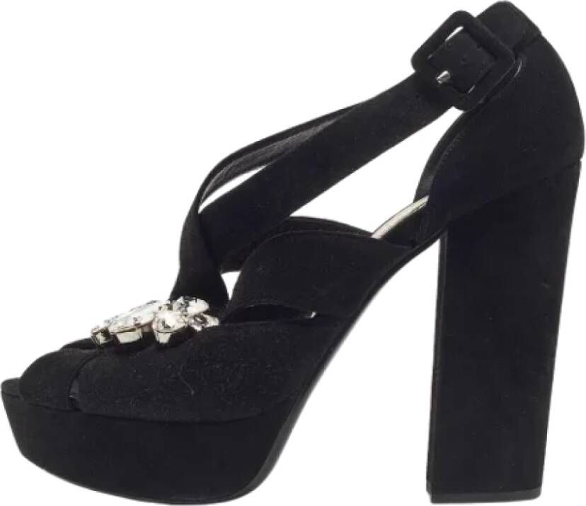 Miu Pre-owned Suede sandals Black Dames