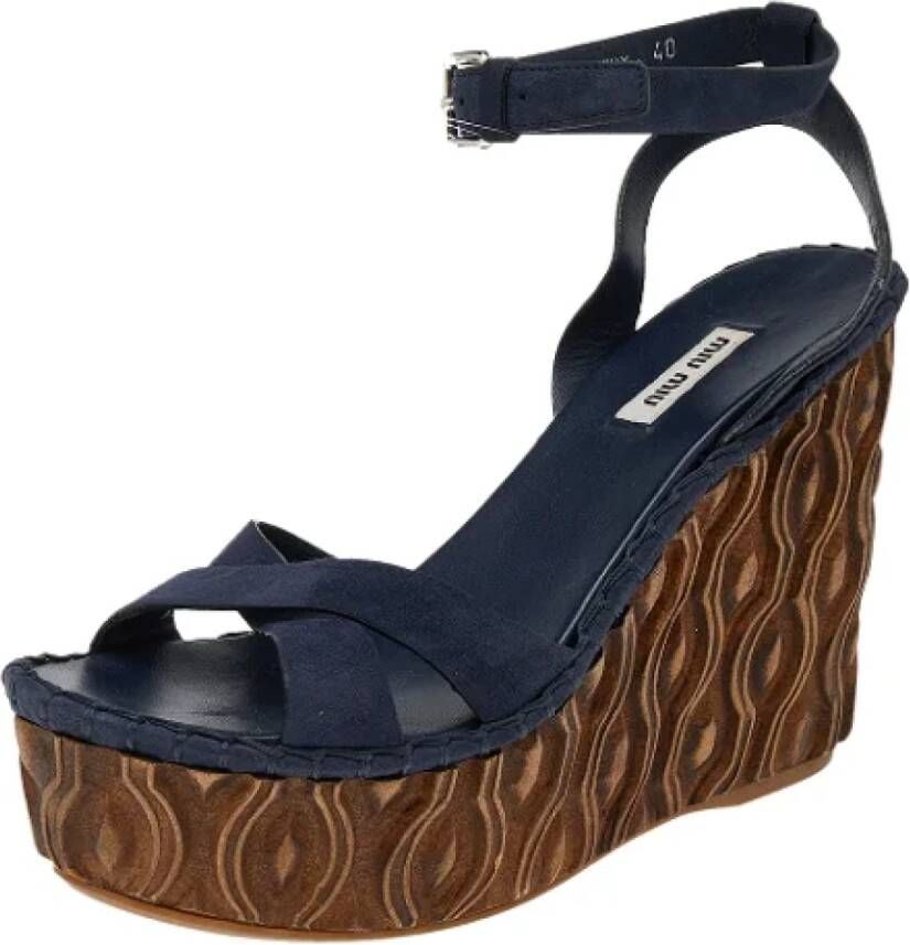 Miu Pre-owned Suede sandals Blue Dames