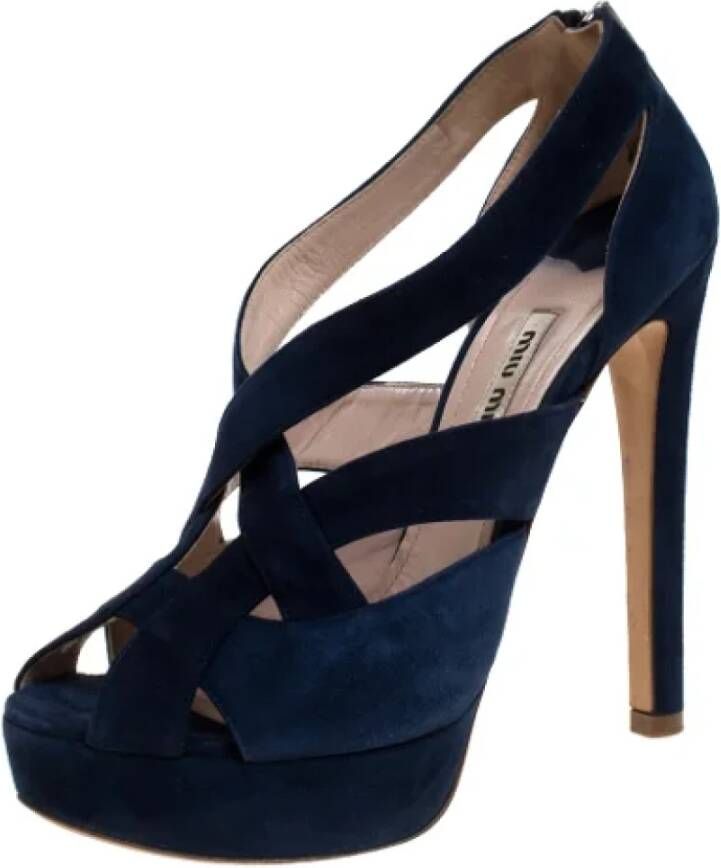 Miu Pre-owned Suede sandals Blue Dames