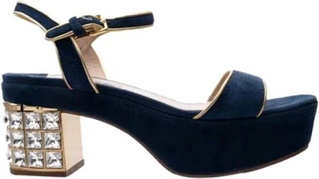 Miu Pre-owned Suede sandals Blue Dames
