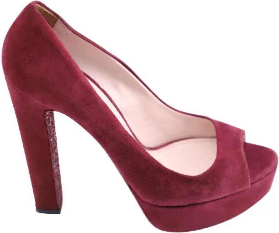 Miu Pre-owned Velvet heels Red Dames