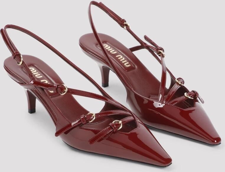 Miu Rode Lakleren Slingback Hakken