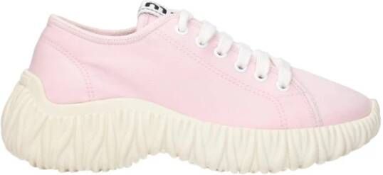 Miu Roze Logo Stoffen Sneakers