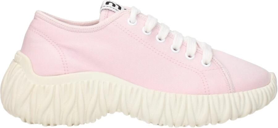 Miu Stoffen Veterschoenen voor Vrouwen Pink Dames