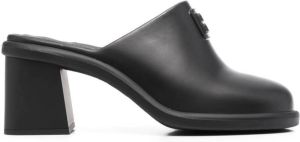 Miu Rubber Hak Muiltjes Zwart Dames