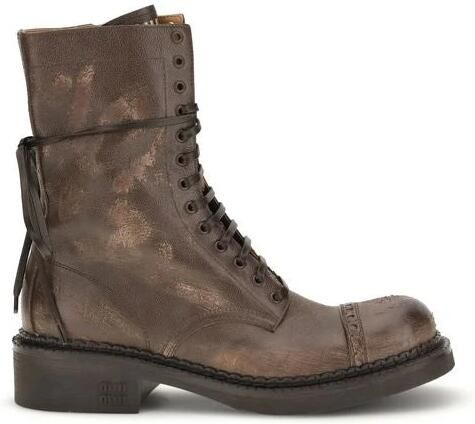 Miu Rubber Lace-Up Boots