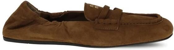 Miu Suède Ruches Loafers met leren Horsebit - Foto 4