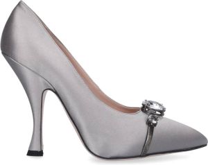 Miu Satijnen Pumps Bazar Collectie Grijs Dames
