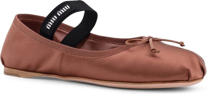 Miu Ballerinas Satin Ballet Flats in bruin - Foto 2