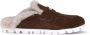 Miu Shearling Muiltjes met leren Horsebit dienblad - Thumbnail 1