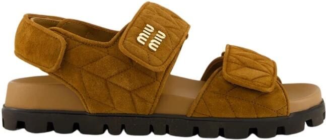 Miu Sportieve Matelassé Nappa Leren Sandalen