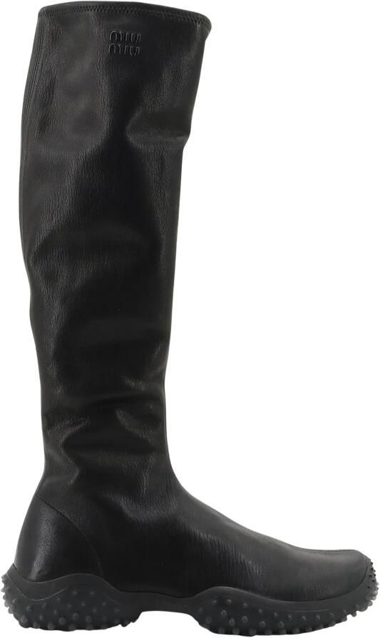 Miu Stretch Leren Laarzen