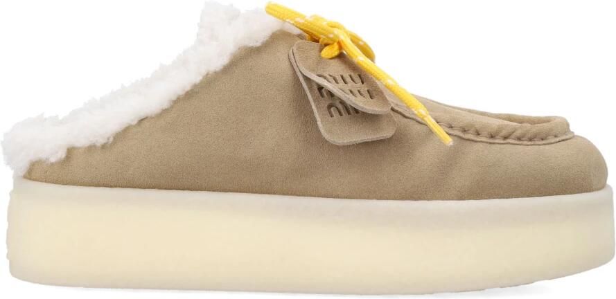Miu Suede Mule Loafers