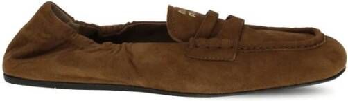 Miu Suede Ruches Loafers