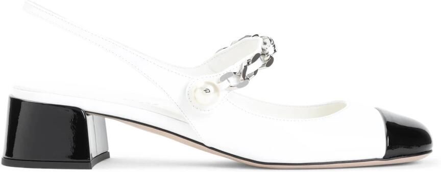 Miu Two-tone Slingback Pumps van Gelakt Leer - Foto 2
