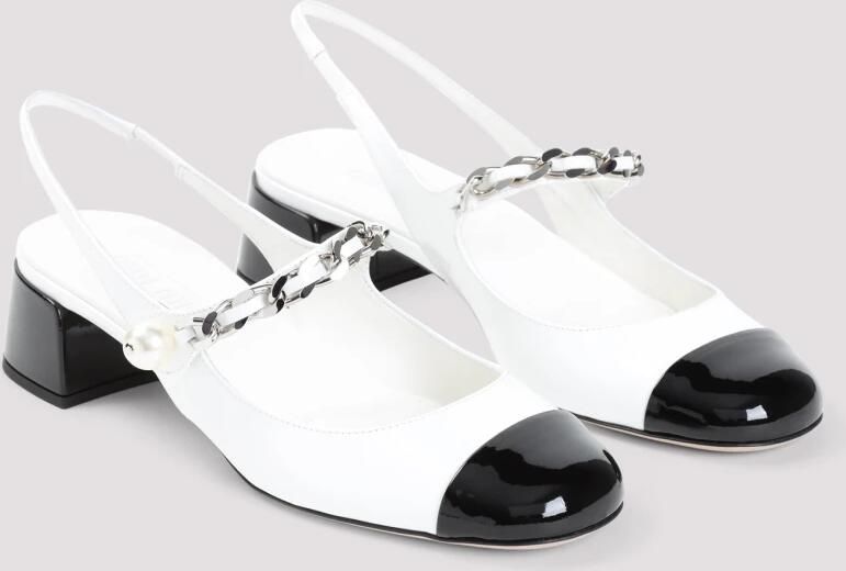 Miu Two-tone Slingback Pumps van Gelakt Leer