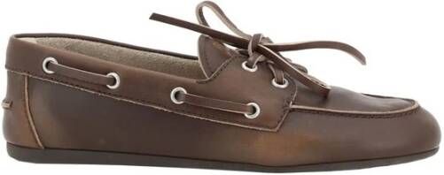 Miu Vintage Boat Loafers in gebleekt leer