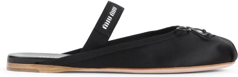 Miu Zwarte Viscose Sandalen met Strikdetail