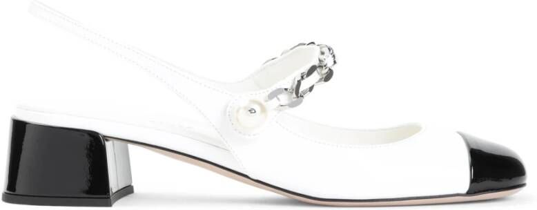 Miu Witte Leren Pumps Elegante Stijl