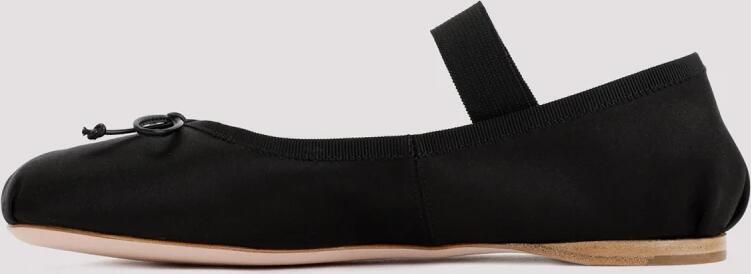 Miu Loafers Satin Ballet Flats in zwart - Foto 3