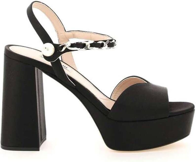 Miu Zwarte Platform Sandalen voor Dames Black Dames