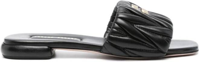 Miu Zwarte Sandalen met 3 5 cm Hak Black Dames