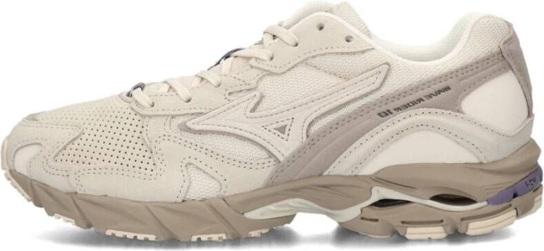 Mizuno Beige Suede Sneakers Wave Rider 10 Premium