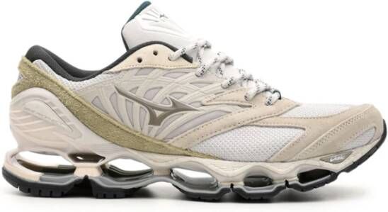 Mizuno Witte Sneakers met Contrasterende Details White Heren