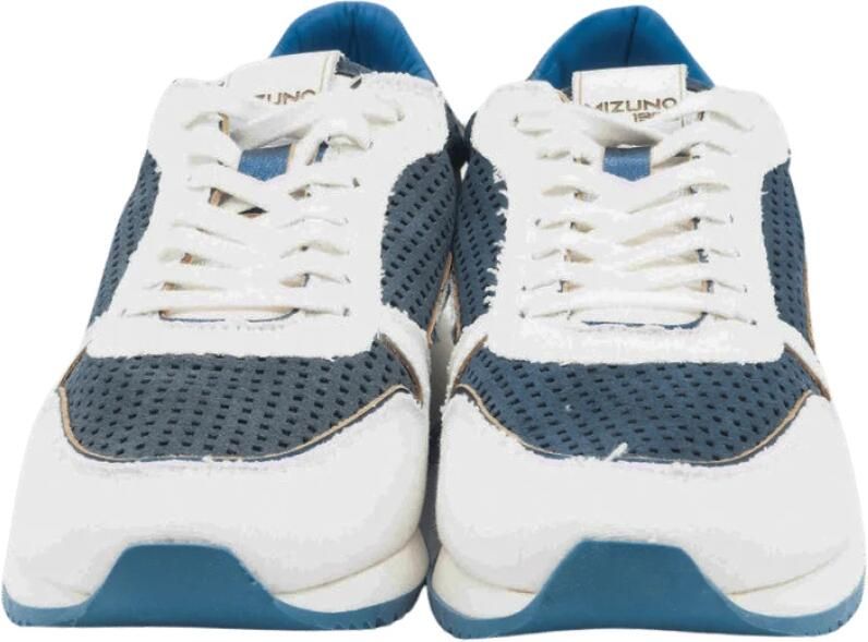 Mizuno Lichte Blauwe Leren en Canvas Sneakers