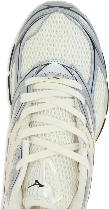 Mizuno Witte Mesh Sneaker Veters Rubberen Zool