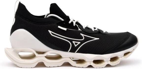 Mizuno Sneakers van Technische Stof met Rubberen Details Black Heren