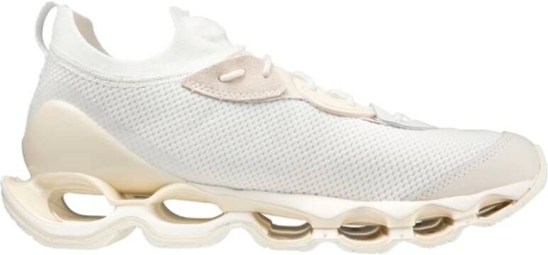 Mizuno Sneakers van Technische Stof met Rubberen Details White Dames