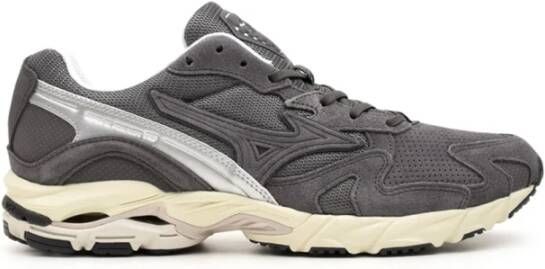 Mizuno Grijze Sneakers met Vetersluiting Gray Heren