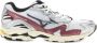 Mizuno Witte Mesh Leren Sneaker Rubberen Zool - Thumbnail 1