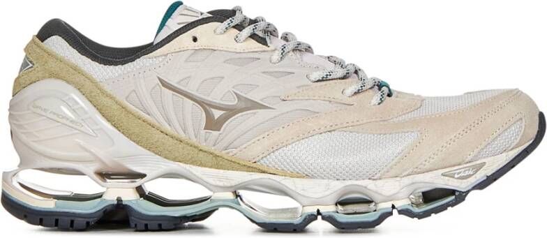 Mizuno Witte Sneakers met Contrasterende Details White Heren