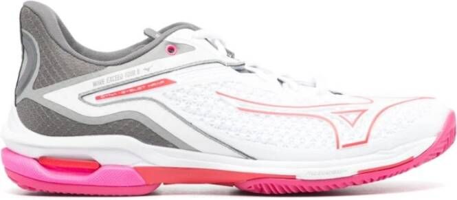 Mizuno Witte Sneakers met Reliëf Ontwerp