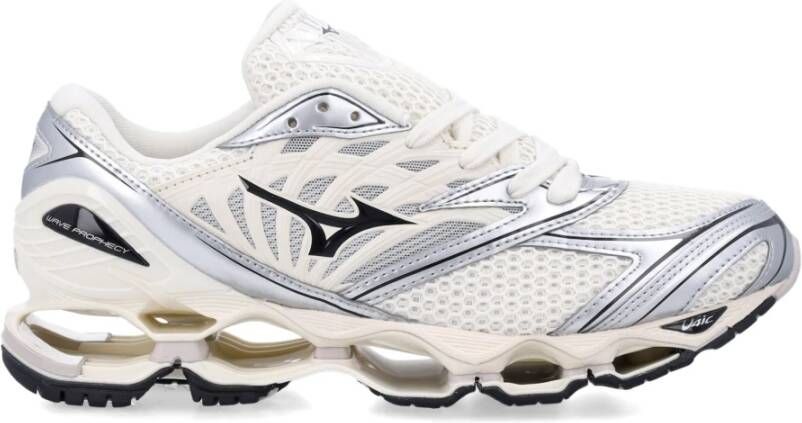Mizuno Witte Zilveren Wave Prophecy LS Sneakers
