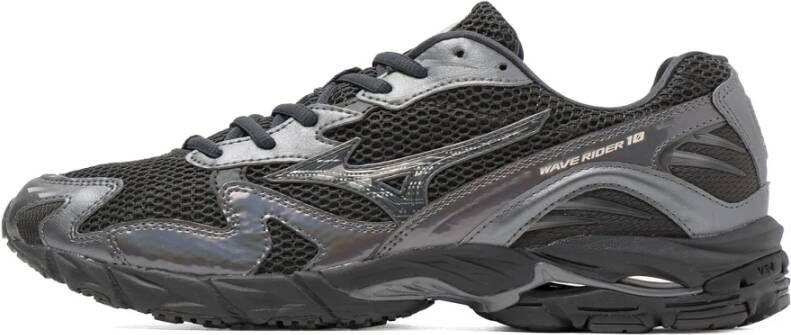 Mizuno Zwarte Sneakers met Glanzende Coating