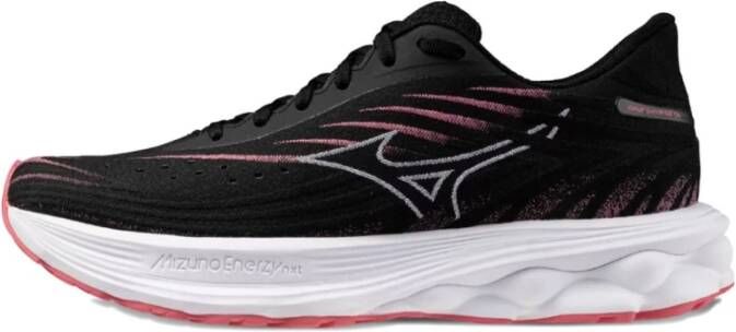Mizuno Zwarte Wave-Knit Sneakers Roze Zool