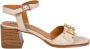 MJUS Beige Leren Enkelband Sandalen Beige Dames - Thumbnail 1