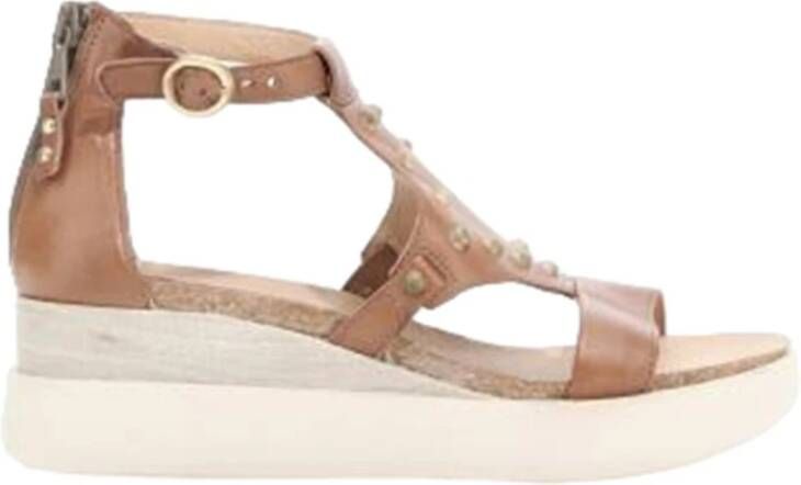 MJUS Casual Camel Leren Dames Sandalen Brown Dames