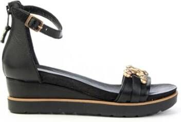 Mjus Leren Dames Sandalen Zwart