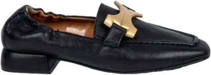 MJUS Zwarte Leren Loafers met Gouden Detail Black Dames