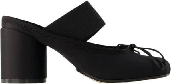 MM6 Maison Margiela Zwarte Satijnen Hakken Muiltjes Ballerina's Black Dames