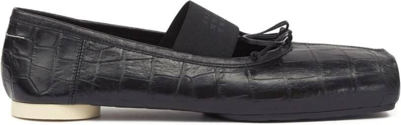 MM6 Maison Margiela Ballerina's met krokodileffect en strik