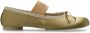 MM6 Maison Margiela Iconische Geborduurde Ballerina's met Leren Blokhak Beige Dames - Thumbnail 4