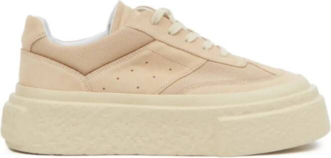 MM6 Maison Margiela Beige Leren Sneakers met Geperforeerde Details
