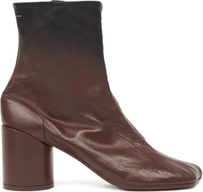 MM6 Maison Margiela Bruine Blokhak Tabi Laarzen
