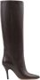 MM6 Maison Margiela Donkerbruine Stiletto Kniehoge Laarzen - Thumbnail 1
