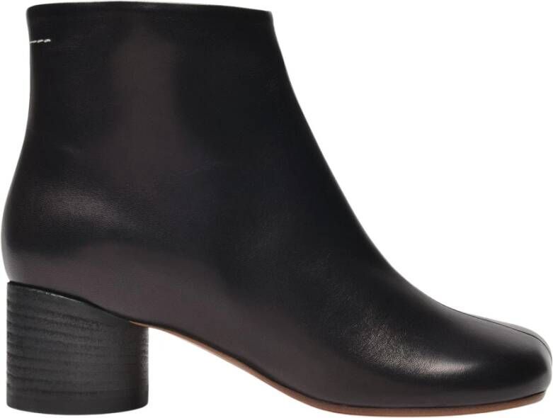 MM6 Maison Margiela Beige-Wierook Leren Anatomische Enkellaarzen Beige Dames - Foto 5